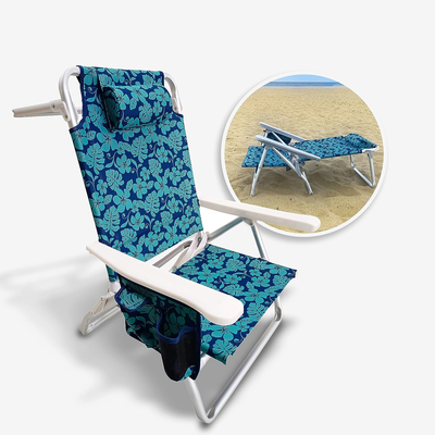 Bliss Hammocks BBC-352-BF Folding Beach Chair, 5 Reclining Positions, Detachable