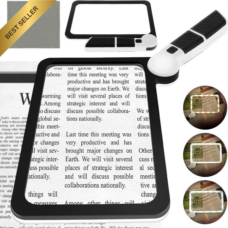 5X Magnifying Glass with 48 Adjustable LED Light High Clarity Ergonomic Handheld