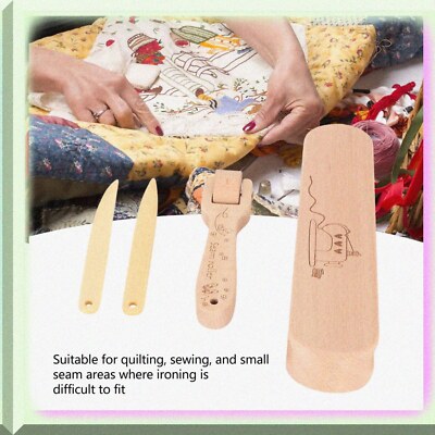 CraftMaster Wooden Sewing Essentials: Tailor Clapper, Seam Roller & Point Turner