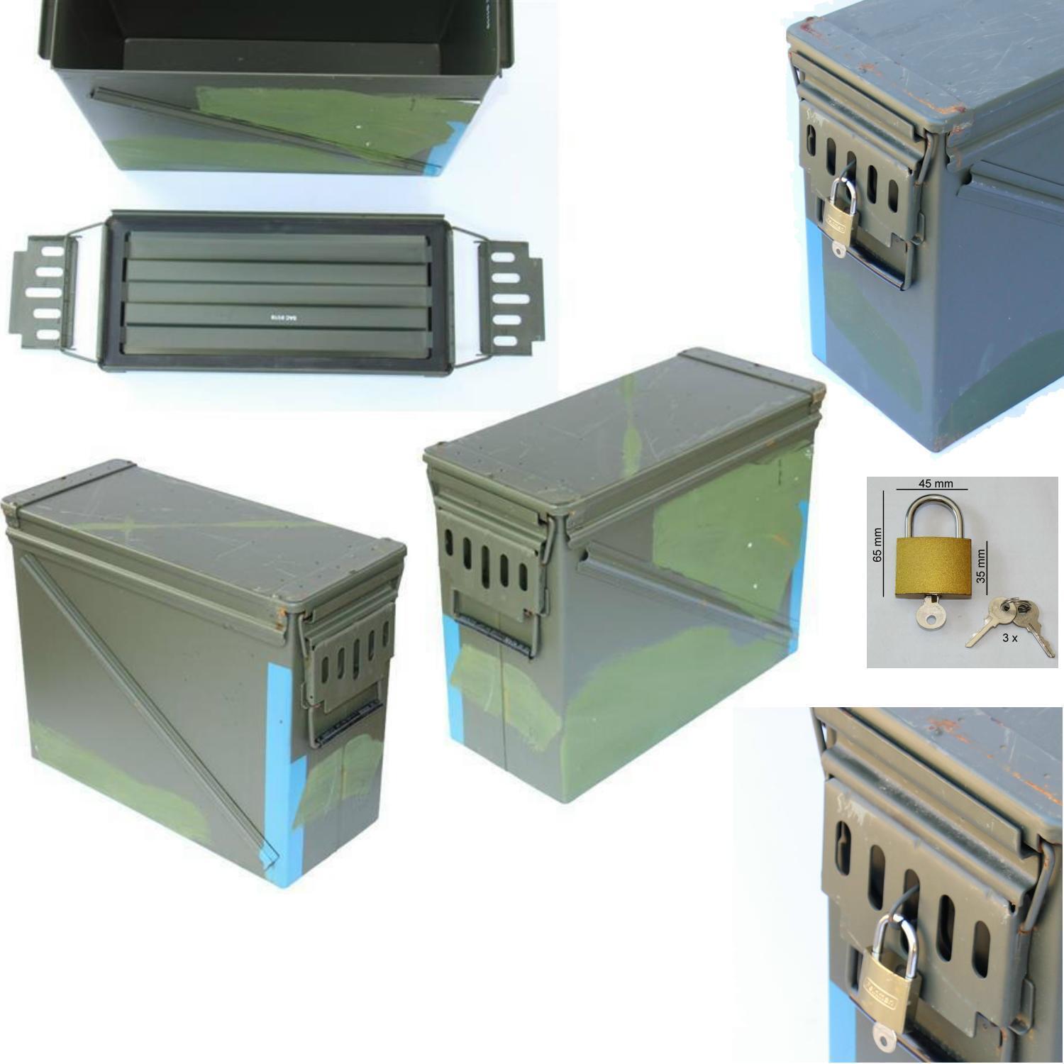 Original BW Munitionskiste abschließbar Gr.7 M548 Metallbox mit Dichtung   