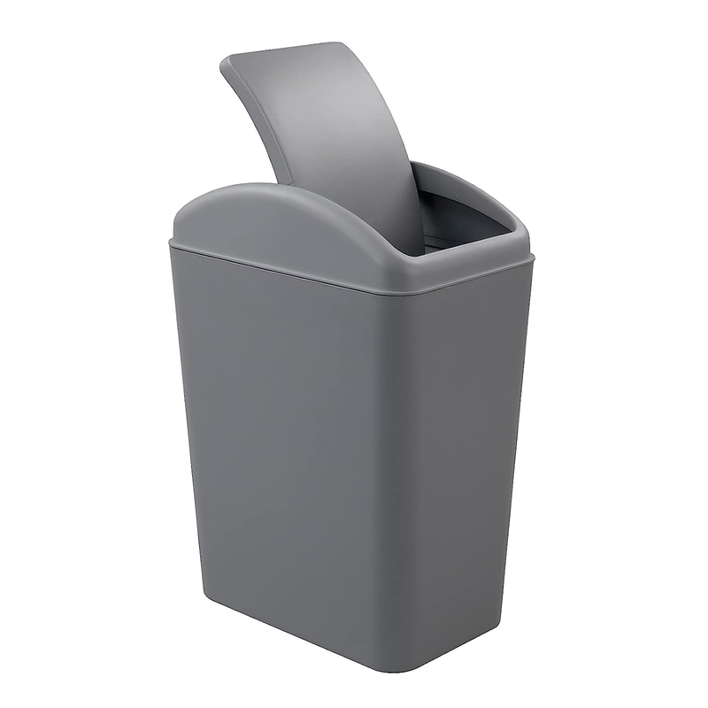 CAND 1 Pack Kitchen Garbage Can, Plastic Trash Can with Swing Lid, 16 L (Grey)