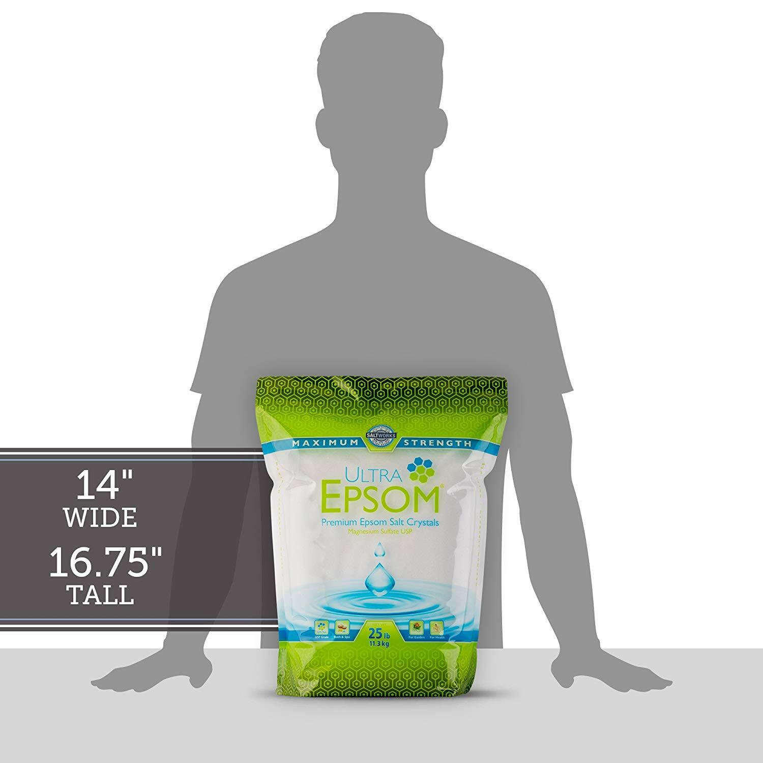 Ultra Epsom Premium Epsom Salt, Medium - 25 lb Bag