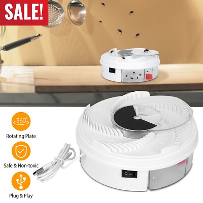 USB Automatic Electric Fly Killer Trap Bug Zapper Fly Catcher Insect Trap Rotate