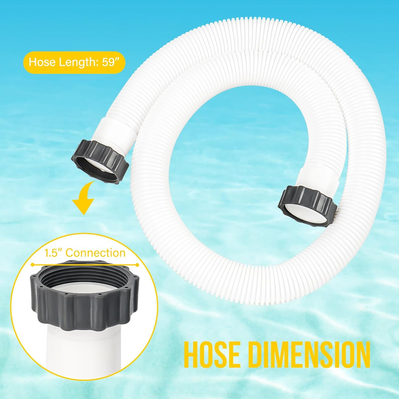 Pool Hose for Ground Pools 1.5 Inch Pool Pump Replacement Hoses 59" Long Accesso