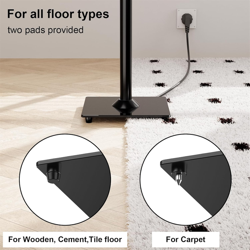 Universal Floor Speaker Stands for Surround Sound, 31 Inch Height Bookshelf Spea