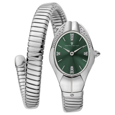 Pre-owned Christian Van Sant Women's Naga Green Dial Watch - Cv0885