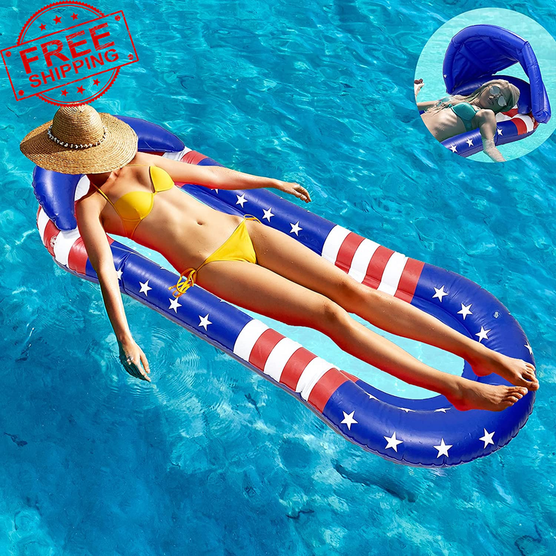 Mesh Pool Float Adult Inflatable Pool Float Raft With Shade
