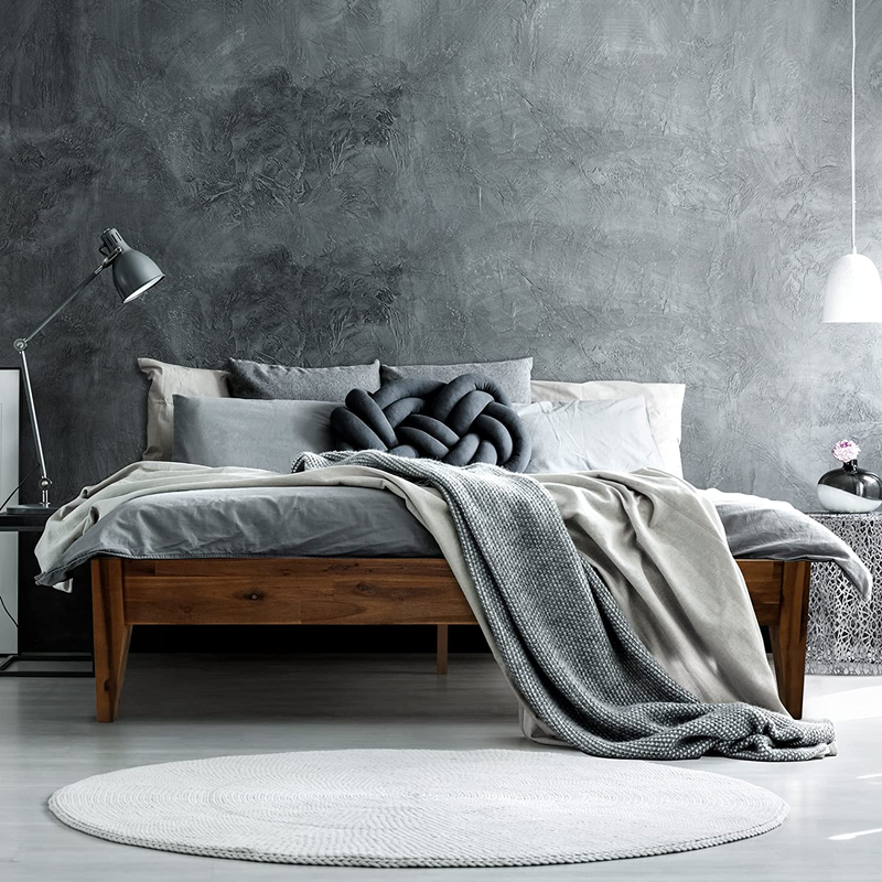 Solid Wood Platform Bed, King Size Bed Frame, Unique Design Con
