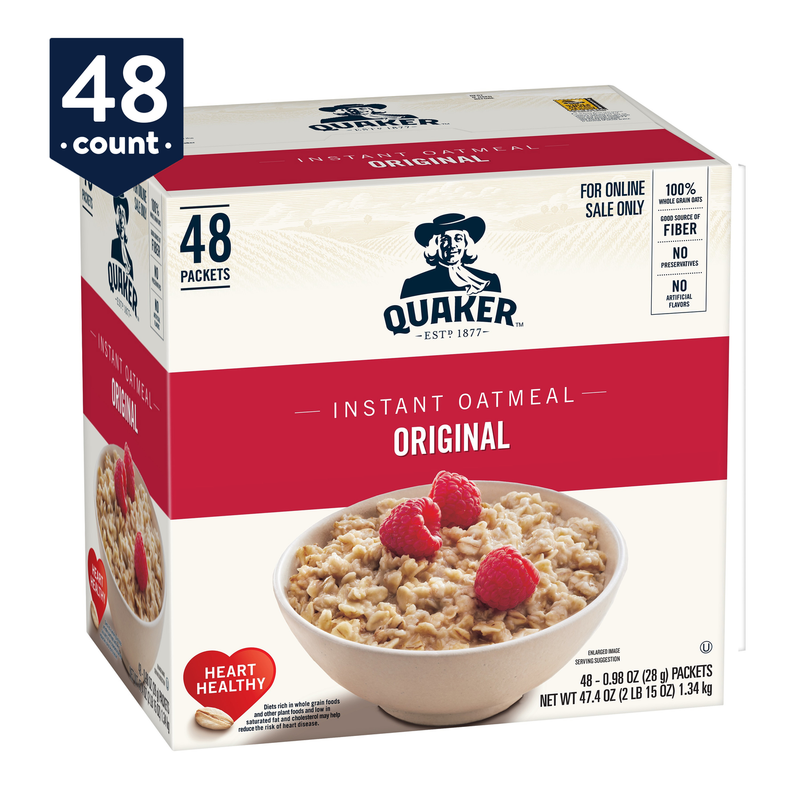 Quaker Instant Oatmeal, Original, Individual Packets, 48 Count