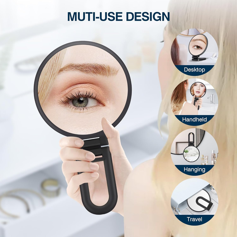 Magnifying Mirror, Hand Mirror with 30X Magnification, Small Magnifying Mirror f