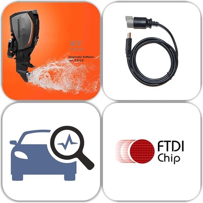 USB Diagnostic Tool Scanner KIT  EVINRUDE Outboard Engine E-TEC/Fitch