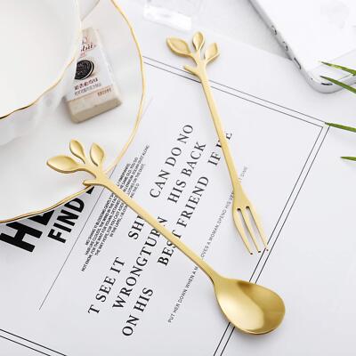 Gold Plated Stainless Steel Mini Coffee Espresso Spoon Tableware Flatware Desse