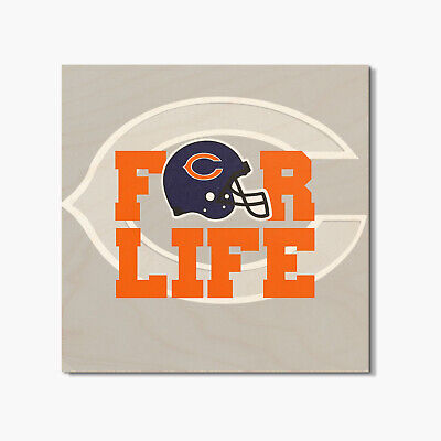 Chicago Bears For Life NFL Sport 4'' X 4'' Square Wooden Coaster