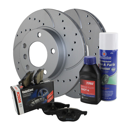 Front Brake Kit 286mm Drilled Disc Rotors Bosch Ceramic Pads For BMW E36 E46 E85