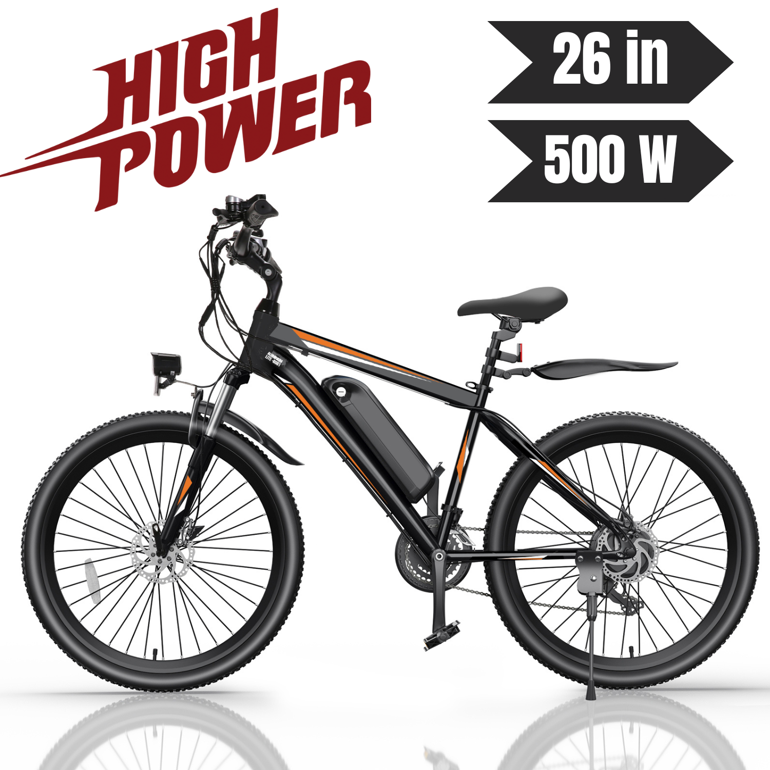 26inch Electric Bike 21-Speed City Cruiser Bicycle w/48V