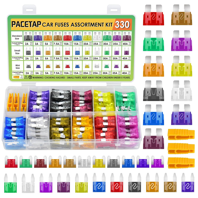 330 PCS Car Fuses Assortment Kit,Car Blade Fuses Set with Fuses Puller - Standar