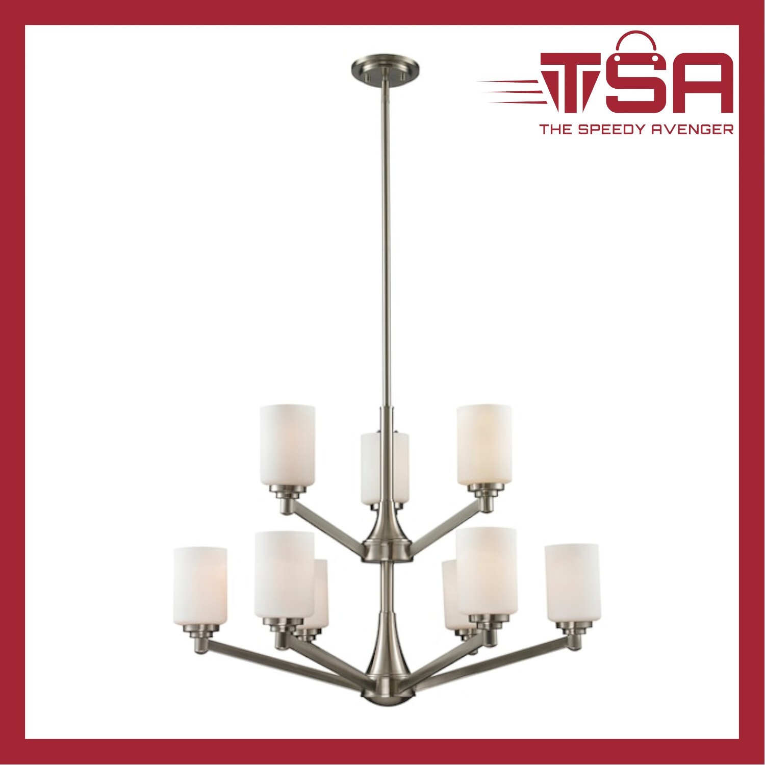 Montego 9-Light Brushed Nickel Transitional Chandelier For Home Decor Remodel