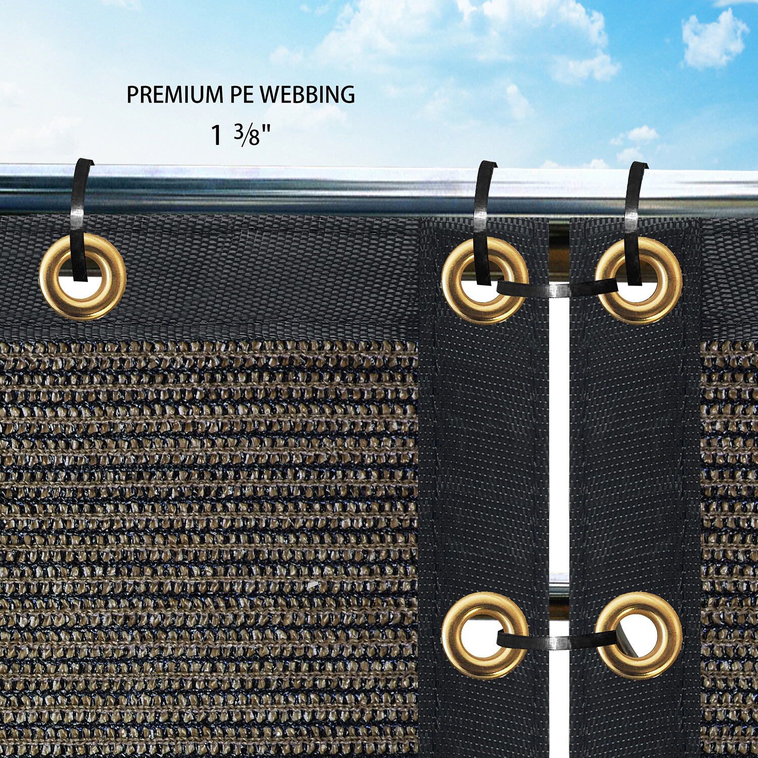 Houssity 5 FT  Brown Chain Link Fence Privacy Screen Balcony Deck Railing Kennel