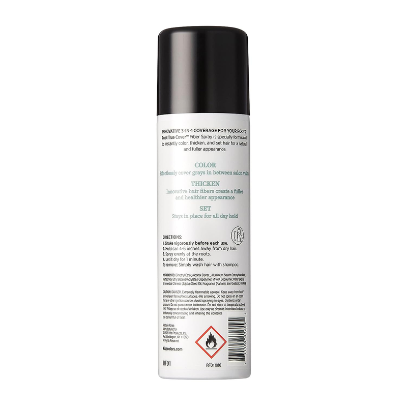 Root True Cover Hair Thickening Fiber Spray with Jojoba Oil - Natural Black