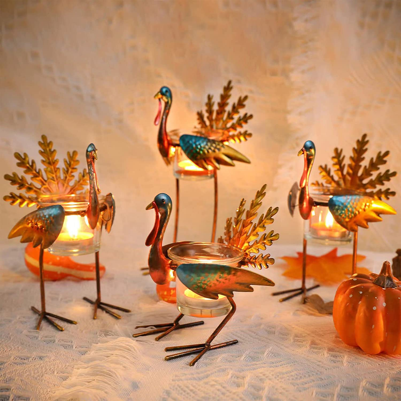 , Set Of 4 Tea Light Candles Holders Holiday Ca