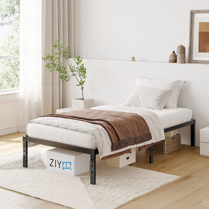 Twin Bed Frames, 3" Wide Wood Slats with 2500 Lbs Support for Mattress, 16 Inch