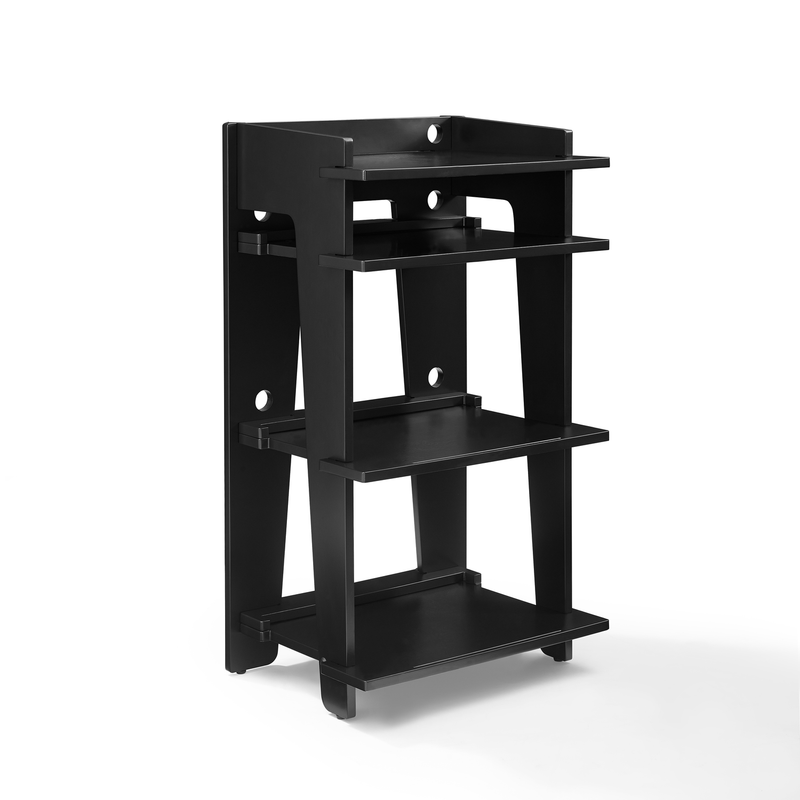 Turntable Stand Audio Storage Rack Media Wood Console Black