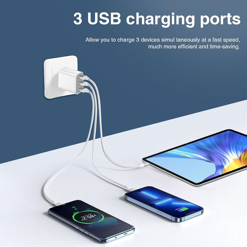USB Charger Block, Wall Plug in USB Charging Blocks, Fast Charging Multiport Wal