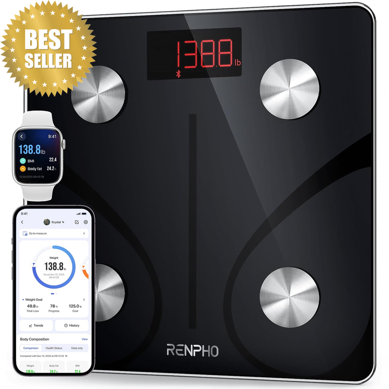 Smart Scale, Scale Weight, BMI & Body Fat, 13 Metrics, 12 X12 Inches | Digital B