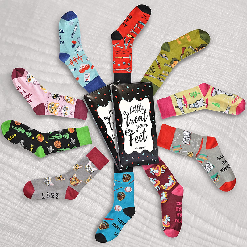 Women'S Novelty Socks with Gift Box Cat Lover Dog Mom Book Lover Cat Mom Llama U