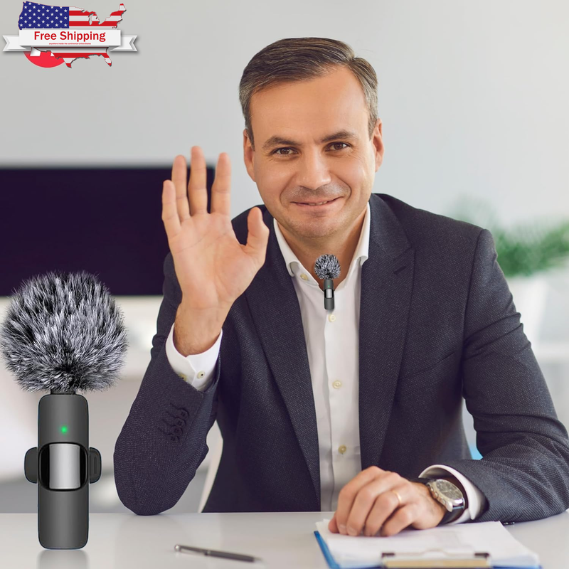 2024 Professional Wireless Lavalier Microphone for Iphone 15 Pro Max, Ipad, Andr