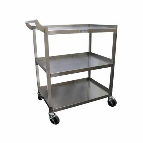 GSW Stainless Steel Solid 1" Tubular Utility Cart with 5" Swivel Casters 18"x30"
