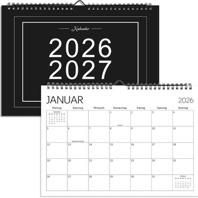 Thboxes 18-Monats Wandkalender 2026/2027 – Großzügiger A4 Familienplaner in S...