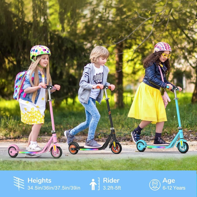 Electric Scooter for Kids Ages 6+ - 150W Hub Motor up to 10 Mph and 60 Min Ride