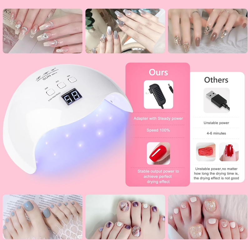 UV Nail Light,  Nail Dryer UV Light for Gel Nails with 3 Timers Professional UV