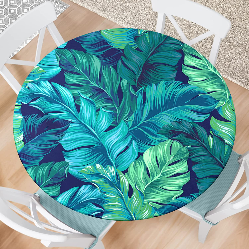 Round Tablecloth Fitted Elastic Tablecloths Indoor Outdoor Washable Reusable rou