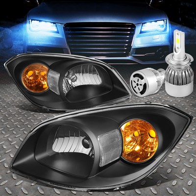 ЧЕРНАЯ ФАРА В КОРПУСЕ + ПРОЗРАЧНЫЙ УГОЛ + БЕЛЫЙ СВЕТОДИОД 9007 HID + ВЕНТИЛЯТОР ДЛЯ 05-10 COBALT/G5