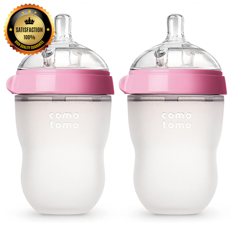 Baby Bottle, Pink, 8 Ounce (2 Count)