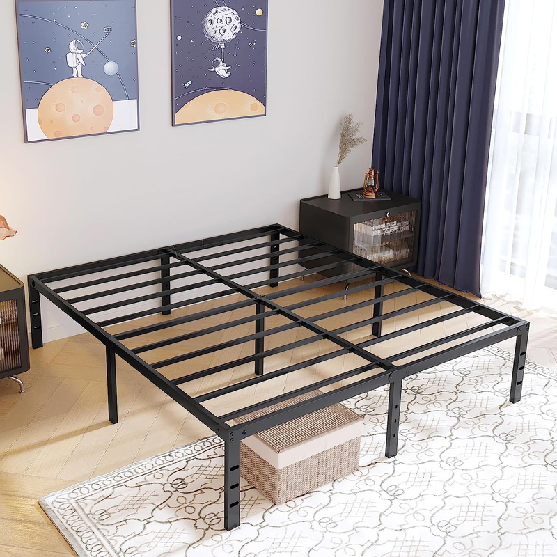 18 Inch Metal Platform Bed Frame No Box Spring Needed Mattre