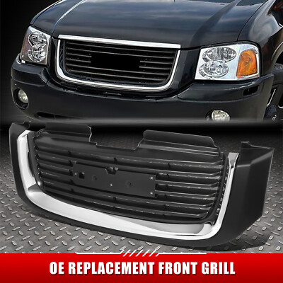 [Горизонтальная планка] Для 02-05 GMC Envoy Передняя решетка радиатора с хромированной отделкой в стиле SLE OE
