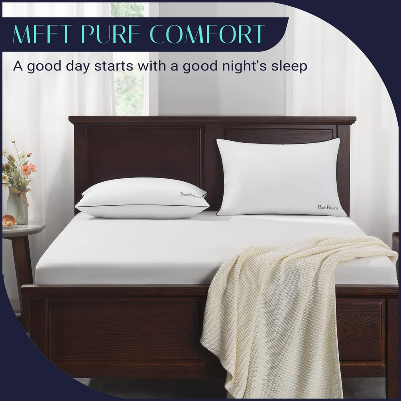 Feather Pillows King Size Set of 2 - down Feather Pillows for Sleeping - Hotel C