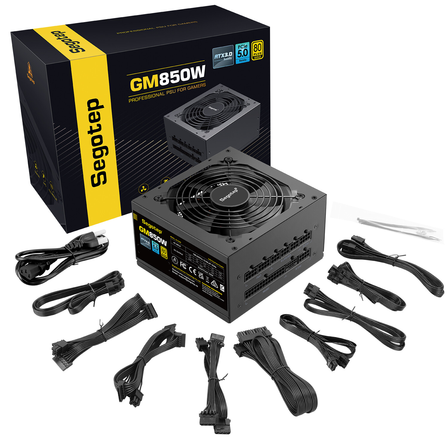 Segotep 850W ATX 3.0 Gaming Power Supply PCIe 5.0 Full Segotep 850W ATX 3.0 Gaming Power Supply PCIe 5.0 Full