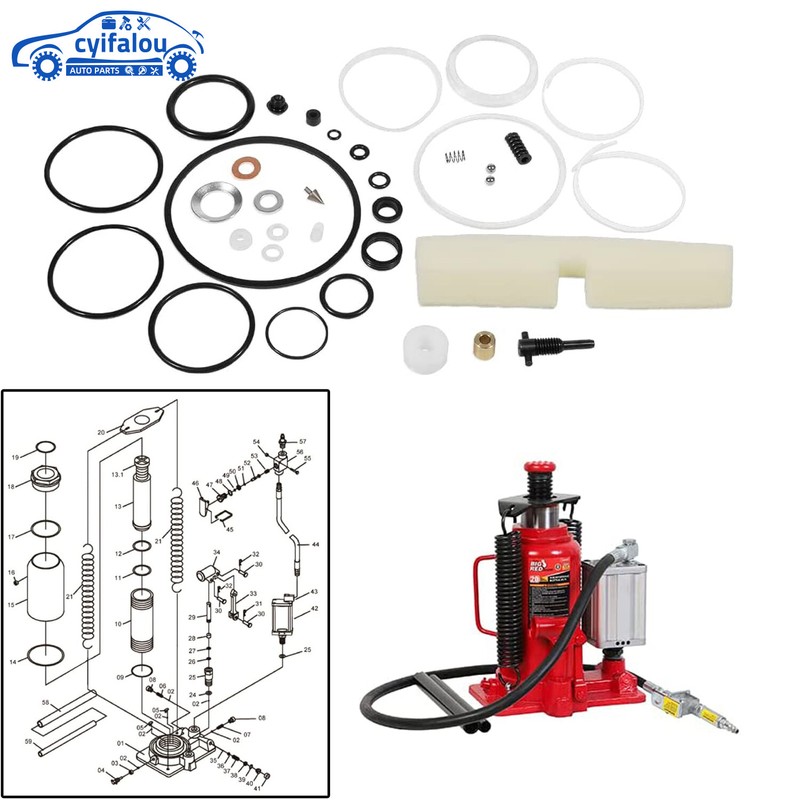 20 or 22 ton Air Bottle Jack Master Repair Kit- Hydraulic and Air Motor Seals
