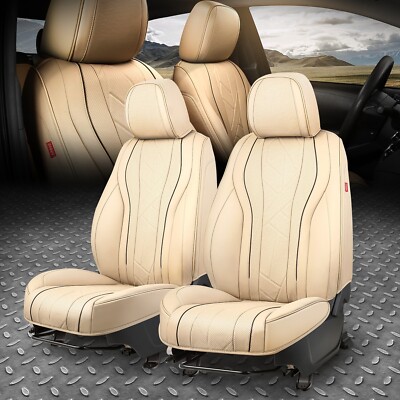 Комплект чехлов для сидений переднего ряда серии Touring из кожзаменителя бежевого цвета