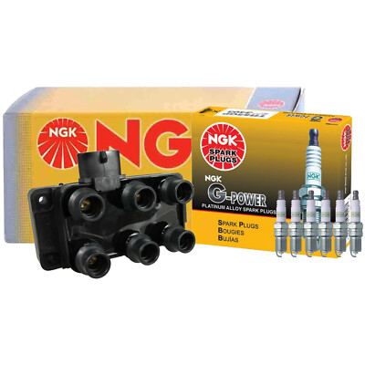 NGK DIS Ignition Coil & 6 G-Power PlatinumSpark Plugs Kit For Ford Mercury
