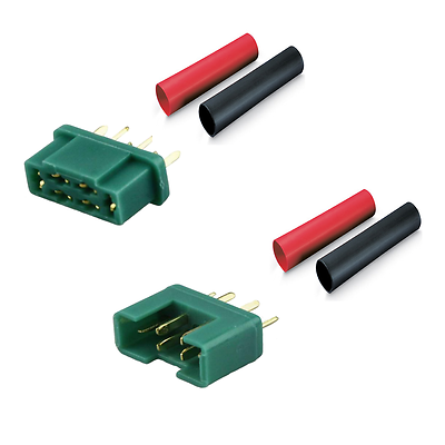 10x Paar 20 Stück MPX Hochstromstecker Stecker Buchse inkl. Schrumpfschlauch 