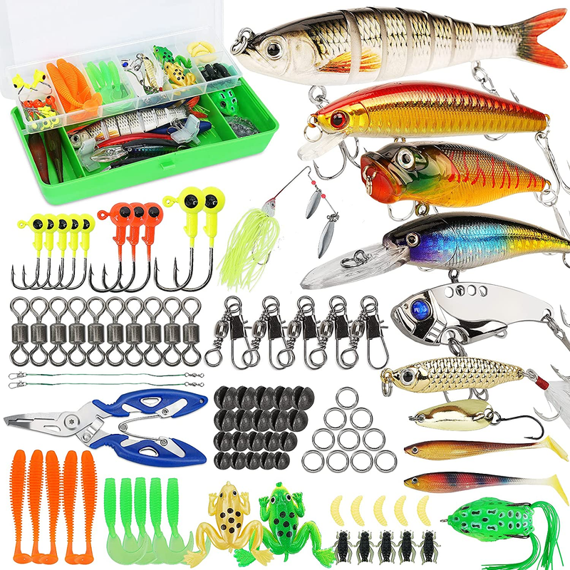 Fishing Lures Tackle Box Bass Fishing Kit,Saltwater and Fres