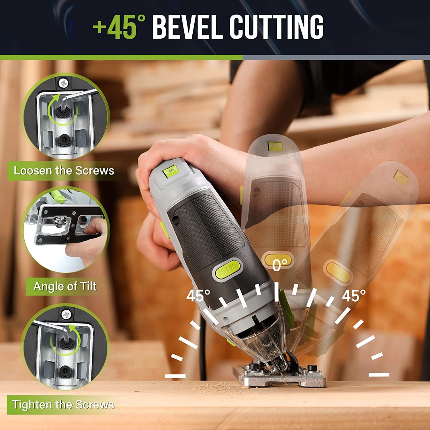 WORKPRO Corded Electric Jigsaw 6.5AMP 850W Jig Saw Tool Kit 3000SPM 7PCS Blades