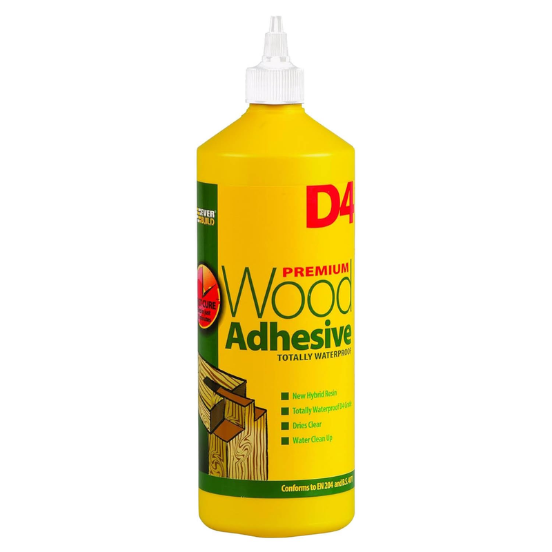 Everbuild D4 Premium Wood Adhesive, White, 1 Litre