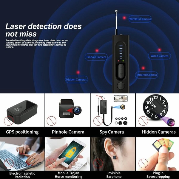 Anti-Spy Hidden Camera Detector Prevent Monitoring Wireless Signal Detector US - Image 4