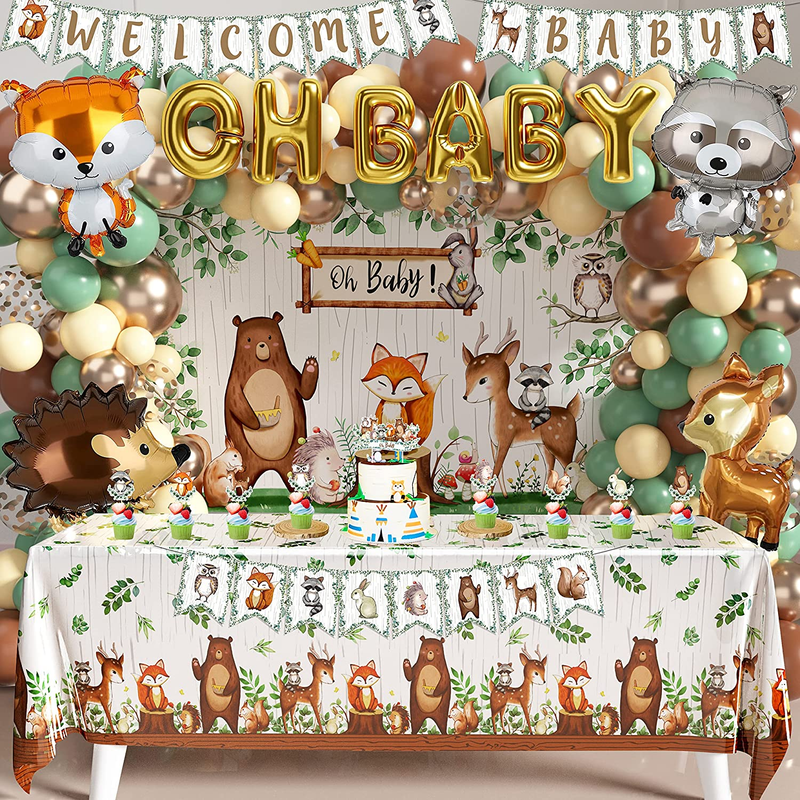Woodland Animals Baby Shower Decoration Pack Forest Animal Neutral Gender Reveal